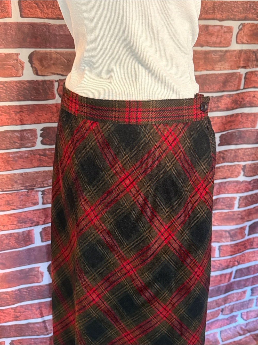 💃🏻 Sag Harbor Maxi Skirt — Red & Black Plaid — Sz 16 / C - Picture 3 of 11